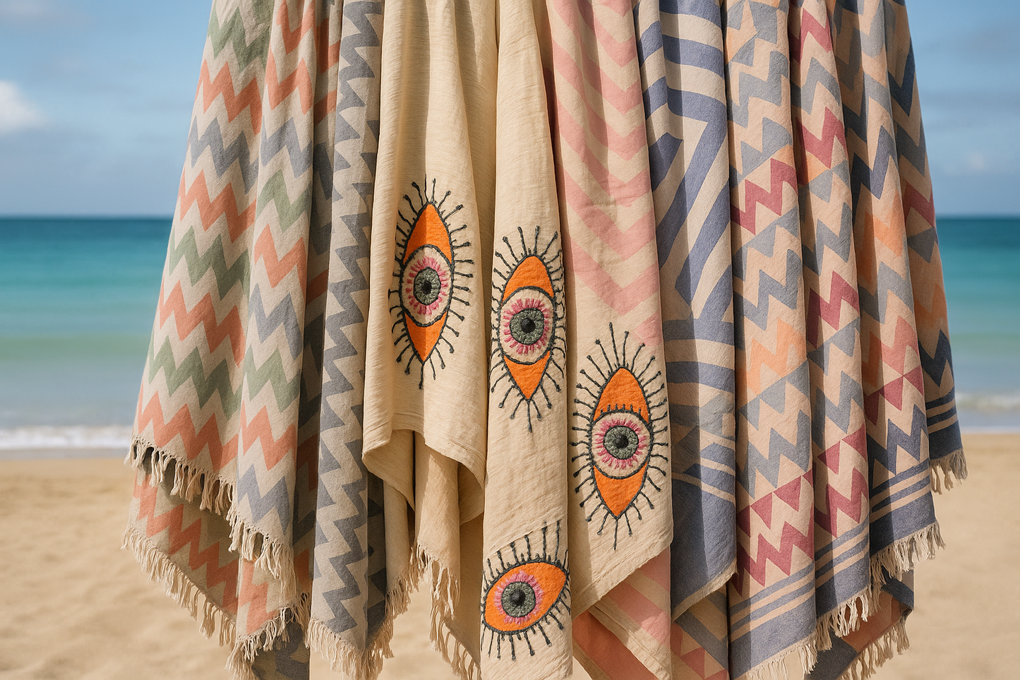 Bodrum Turkish Hammam Towel - 100% Cotton, Lightweight & Quick-Drying