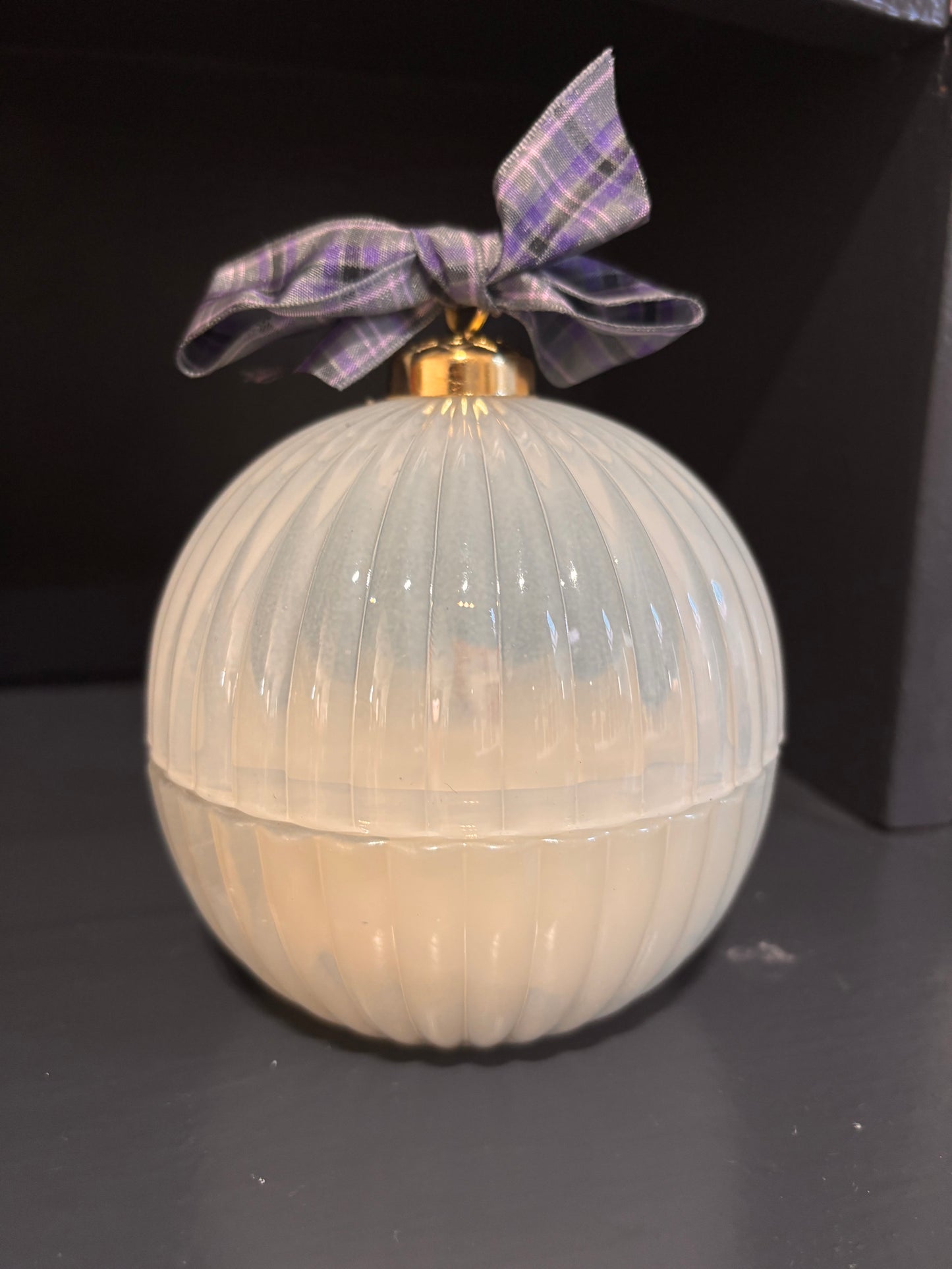 White Glass Bauble Candle