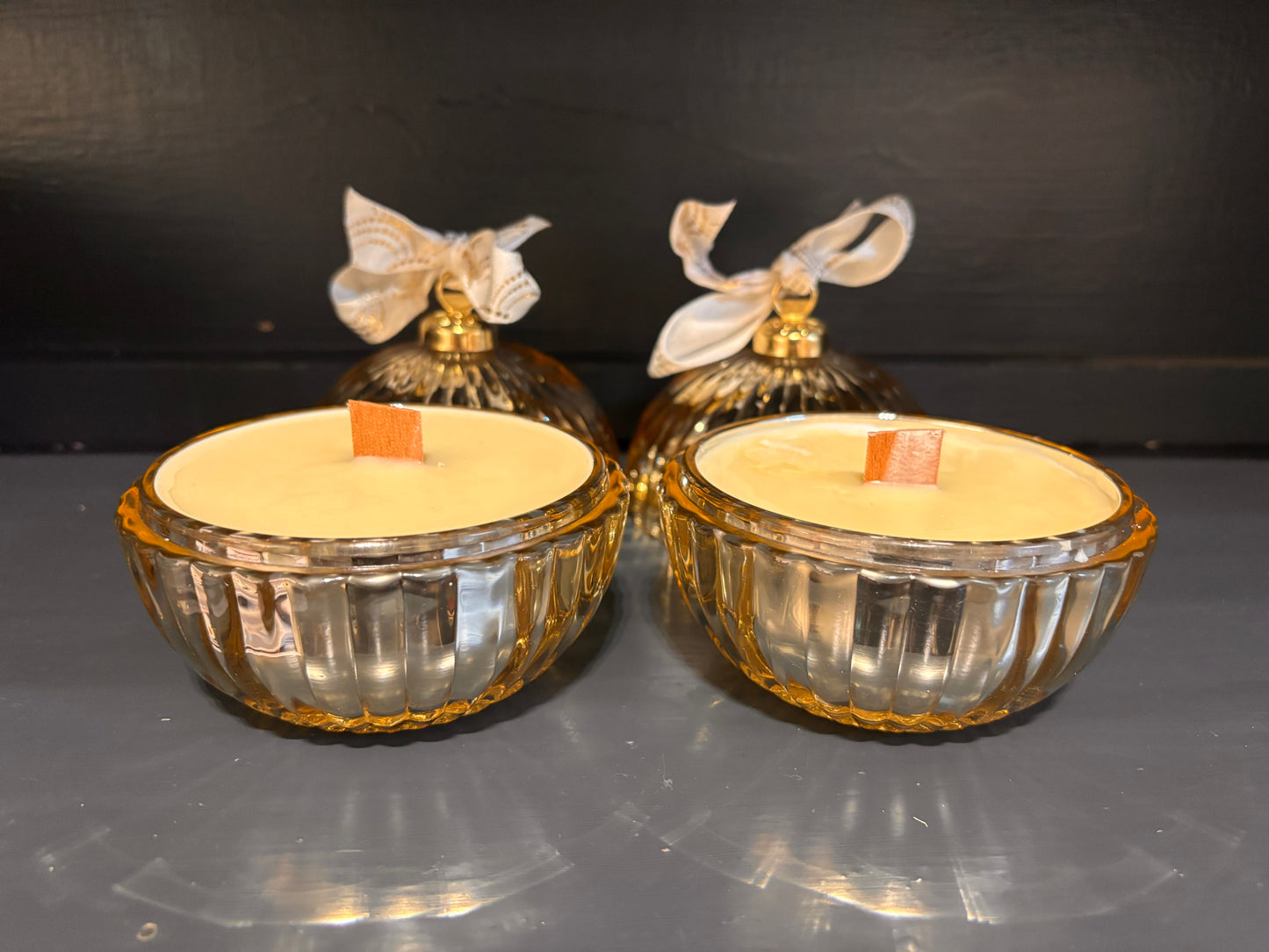Silver Glass Christmas Bauble Candle – EcoSoy Wax, Gift-Boxed