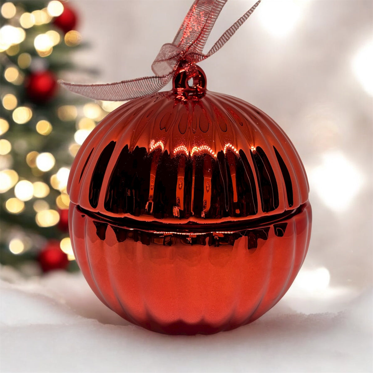 Red Glass Christmas Bauble.