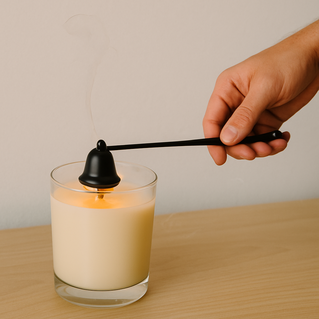 Luxury black candle care set with snuffer and wick trimmer