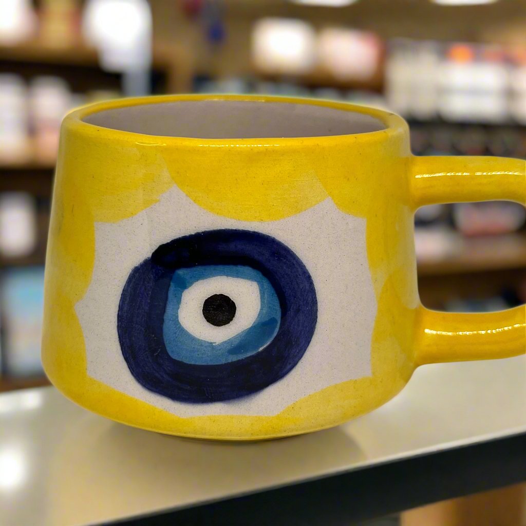 Yellow | Evil Eye | Coffee Cup Candles - Home-away.co.uk