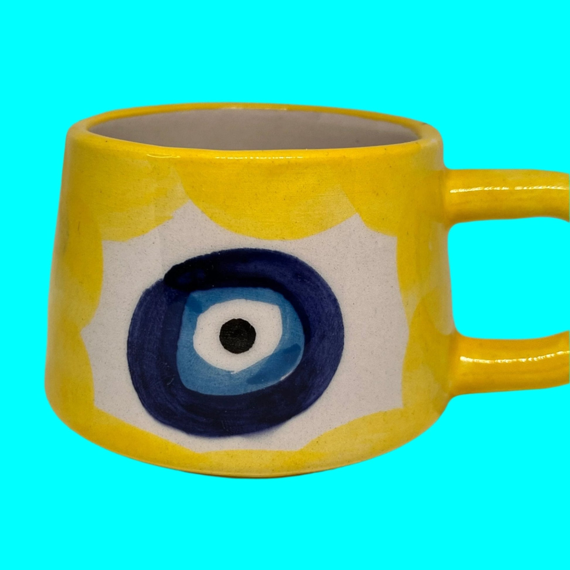 Yellow | Evil Eye | Coffee Cup Candles - Home-away.co.uk